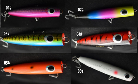 중국 고품질 12cm/40g, 15cm/50g, 18cm/60g 다양한 색상 선택 나무 포퍼 낚시 루어 협력 업체