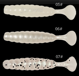 중국 T 꼬리 6cm 3.2g 플라스틱 부드러운 Grubs 낚시 먹이 인위적인 먹이 협력 업체