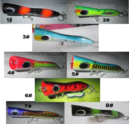 12cm/7g 18cm/105g 24cm/140g 고품질 수제 나무 포퍼 낚시 하드 루어 / 포퍼 낚시 미끼 / 트롤링 루어 협력 업체