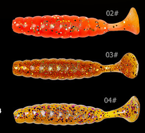T 꼬리 6cm 3.2g 플라스틱 부드러운 Grubs 낚시 먹이 인위적인 먹이 협력 업체